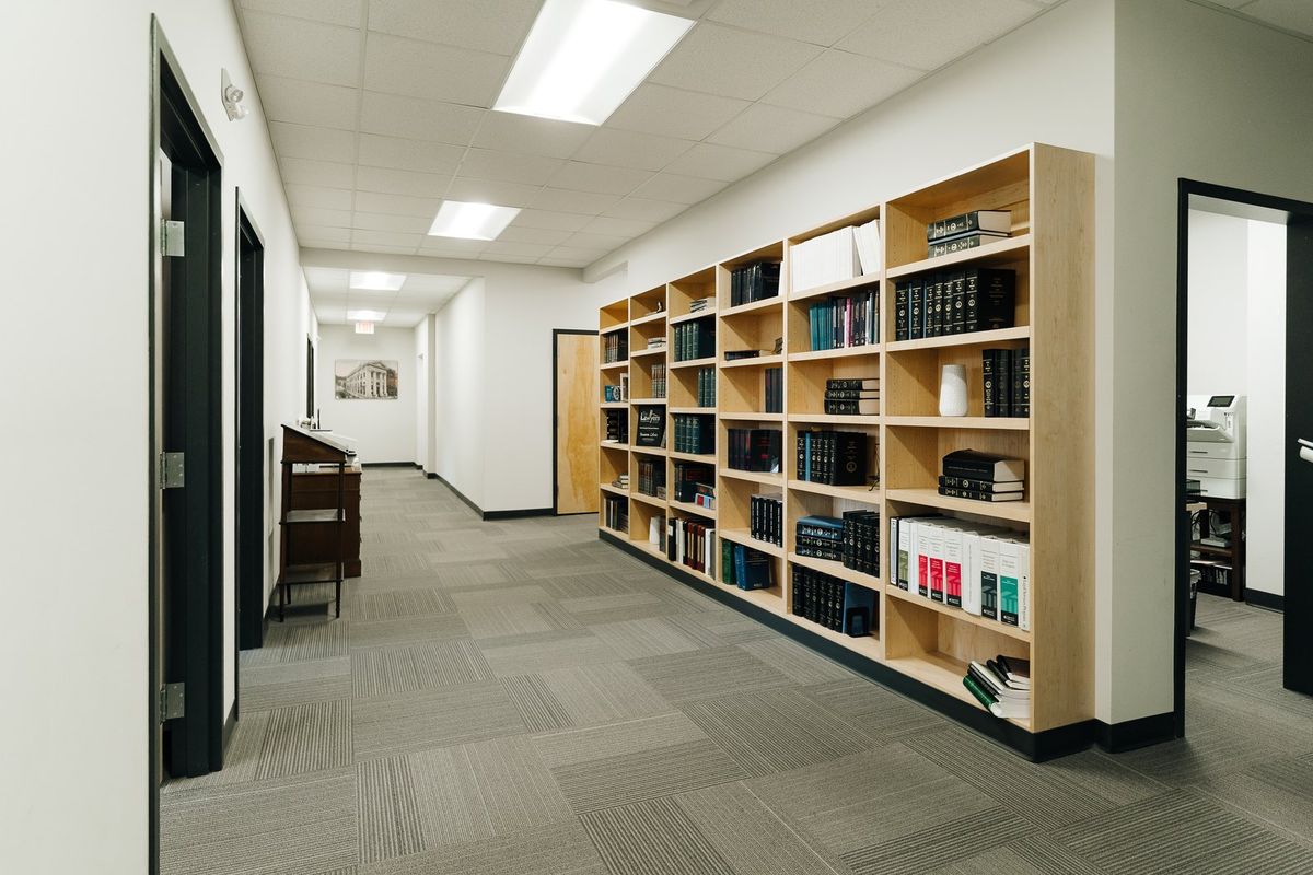 The records corridor at PLDR Law's Lynchburg office