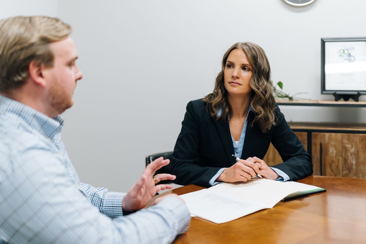Jake Snow in a client consultation at PLDR Law