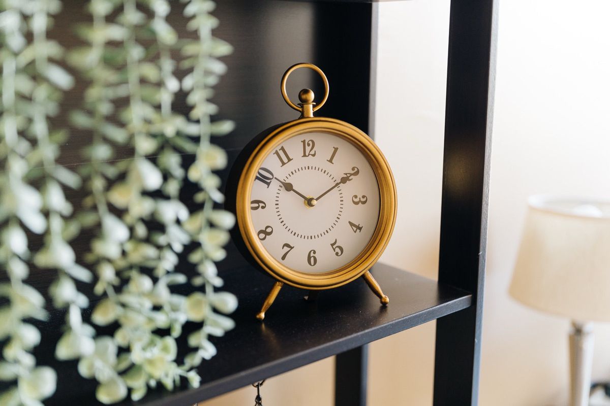A desk clock in PLDR Law's Lynchburg office