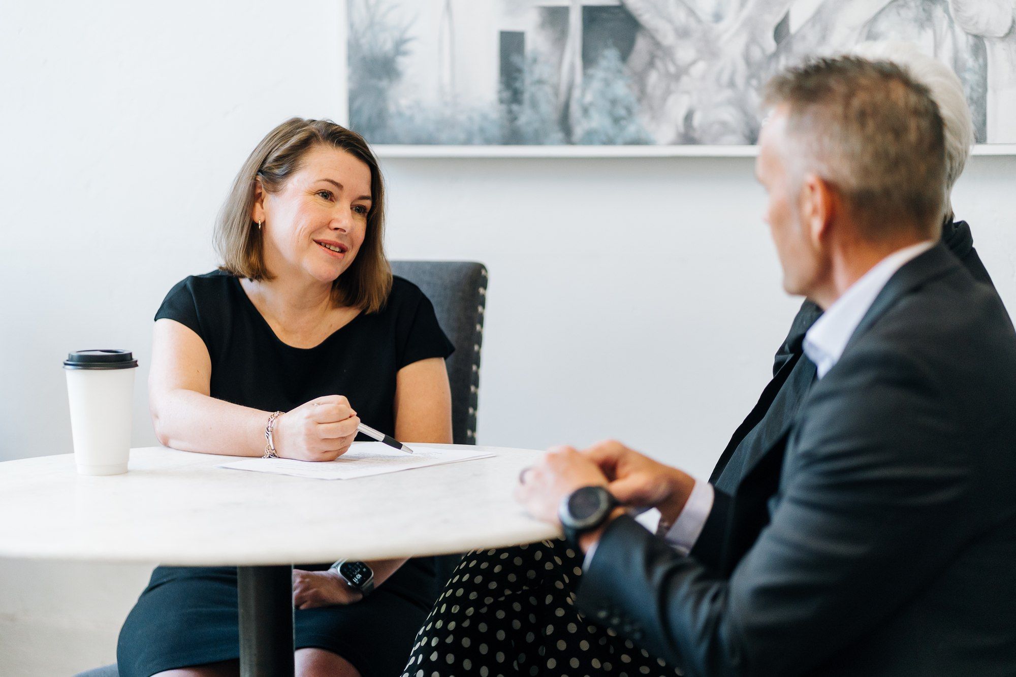 Sarah W. Houck in client consultation at PLDR Law, Lynchburg